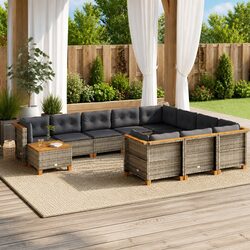 Garden Sofa Set: 11 Grey Pieces of Outdoor Furniture
