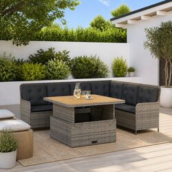 Garden Sofa Set Specifications: 2 Piece Grey Outdoor Set