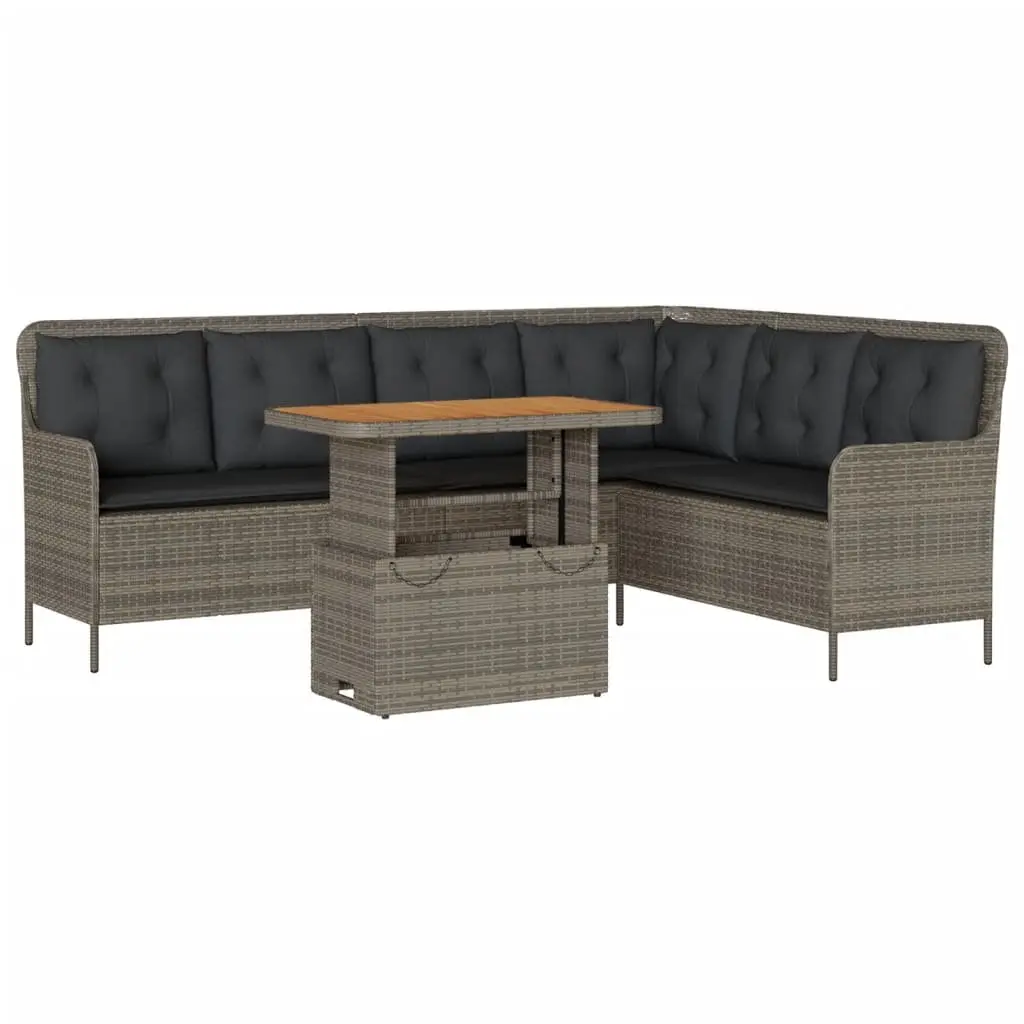Garden Sofa Set 2 Piece with Adjustable Acacia Top