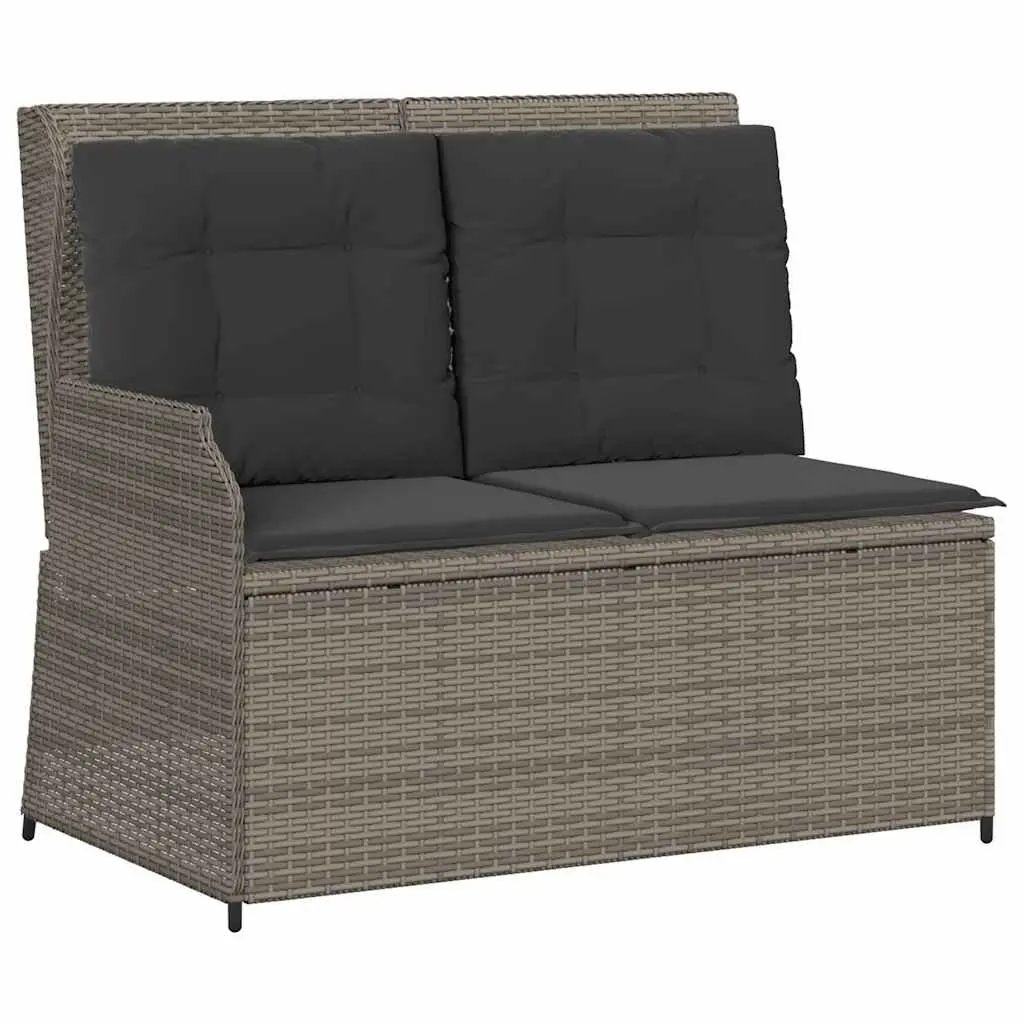 3 Piece Garden Lounge Set Outdoor Furniture Grey Poly Rattan with Cushions Table