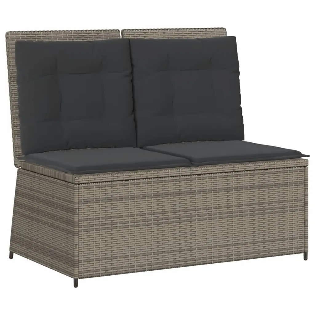 7 Pieces Grey Poly Rattan Outdoor Lounge Set