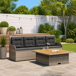 3 Piece Grey Garden Sofa Set - Specifications Included