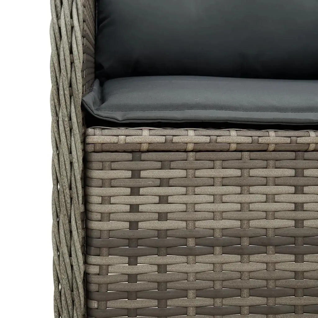 3 Piece Garden Lounge Set for Outdoor Patio Grey