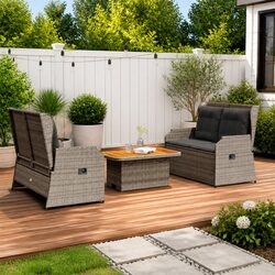 Specifications for 3-Piece Grey Garden Lounge Set