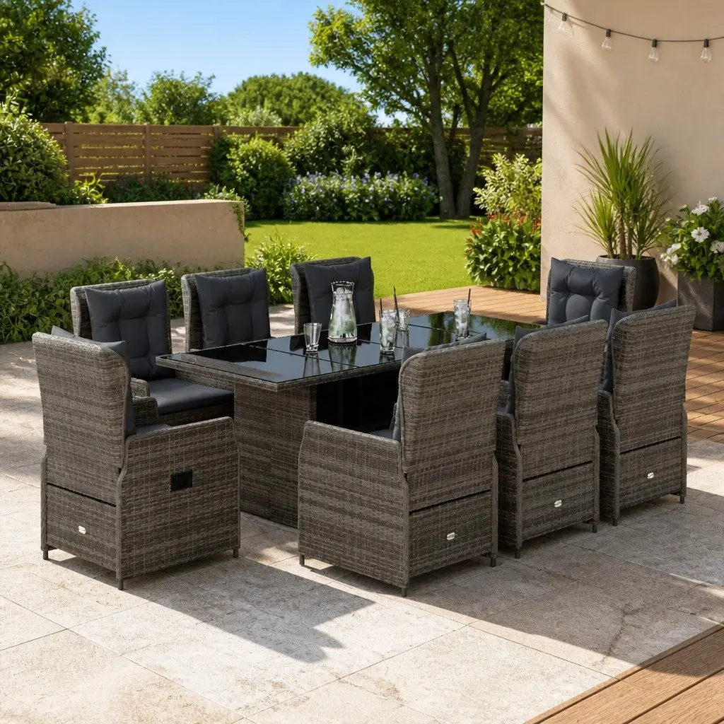 9 Piece Outdoor Patio Dining Set