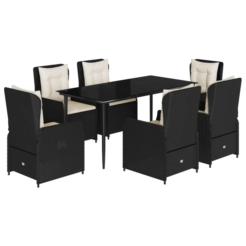 7 Piece Garden Dining Set in Black