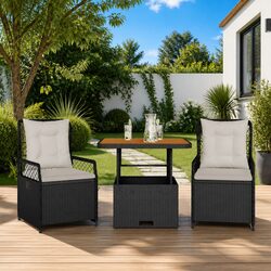 3 Piece Garden Dining Set with Adjustable Features
