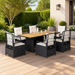 Specifications of 7 Piece Black Garden Dining Set