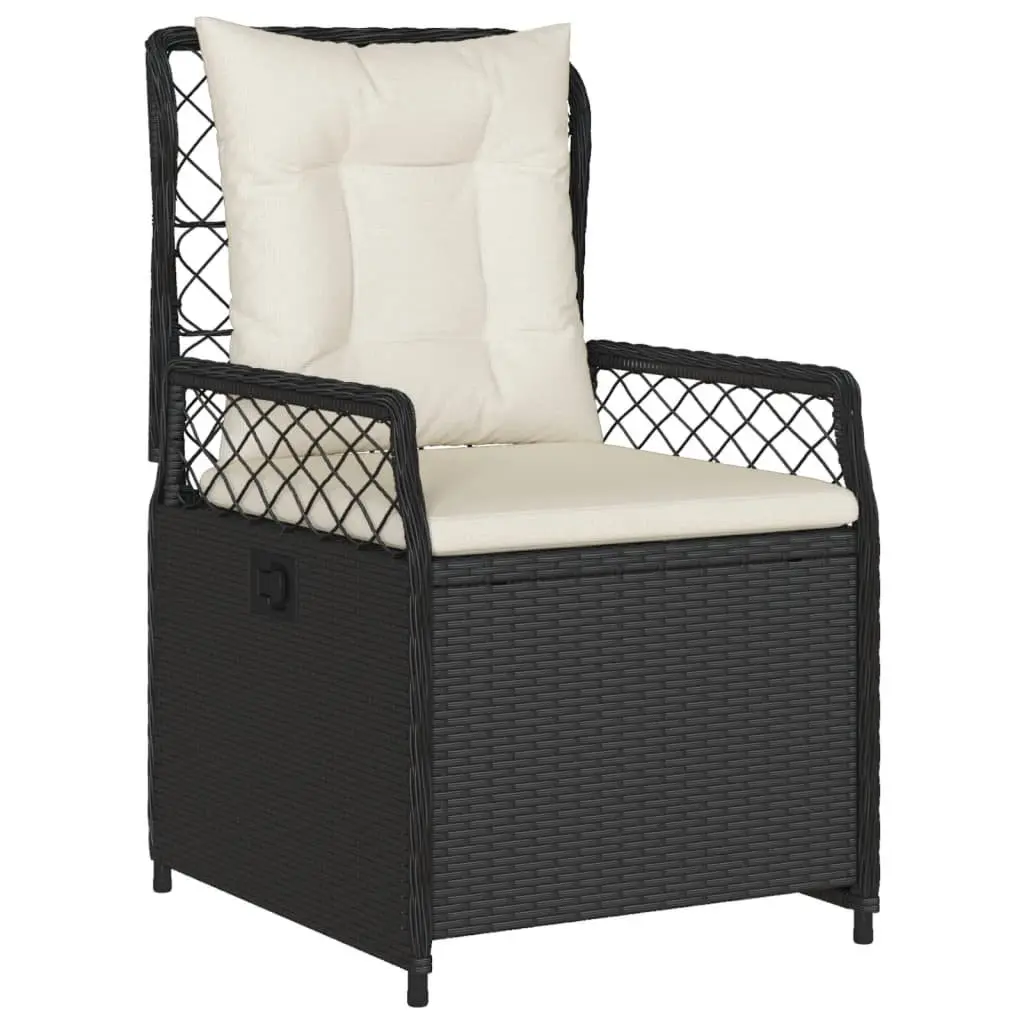 Outdoor Garden Dining Set 9 Piece Black Poly Rattan Furniture Patio Table Chairs