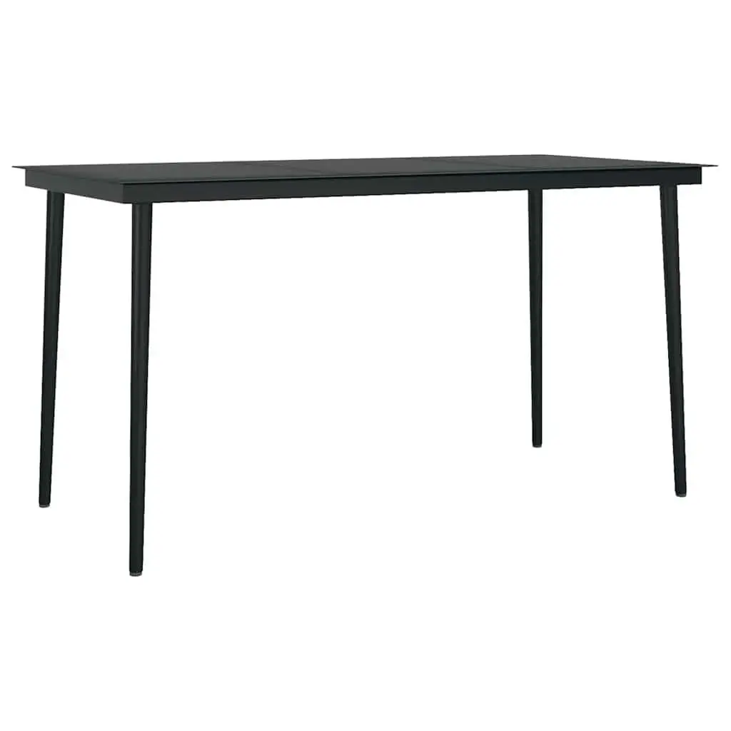 5 Piece Garden Dining Set Outdoor Furniture Patio Black Poly Rattan