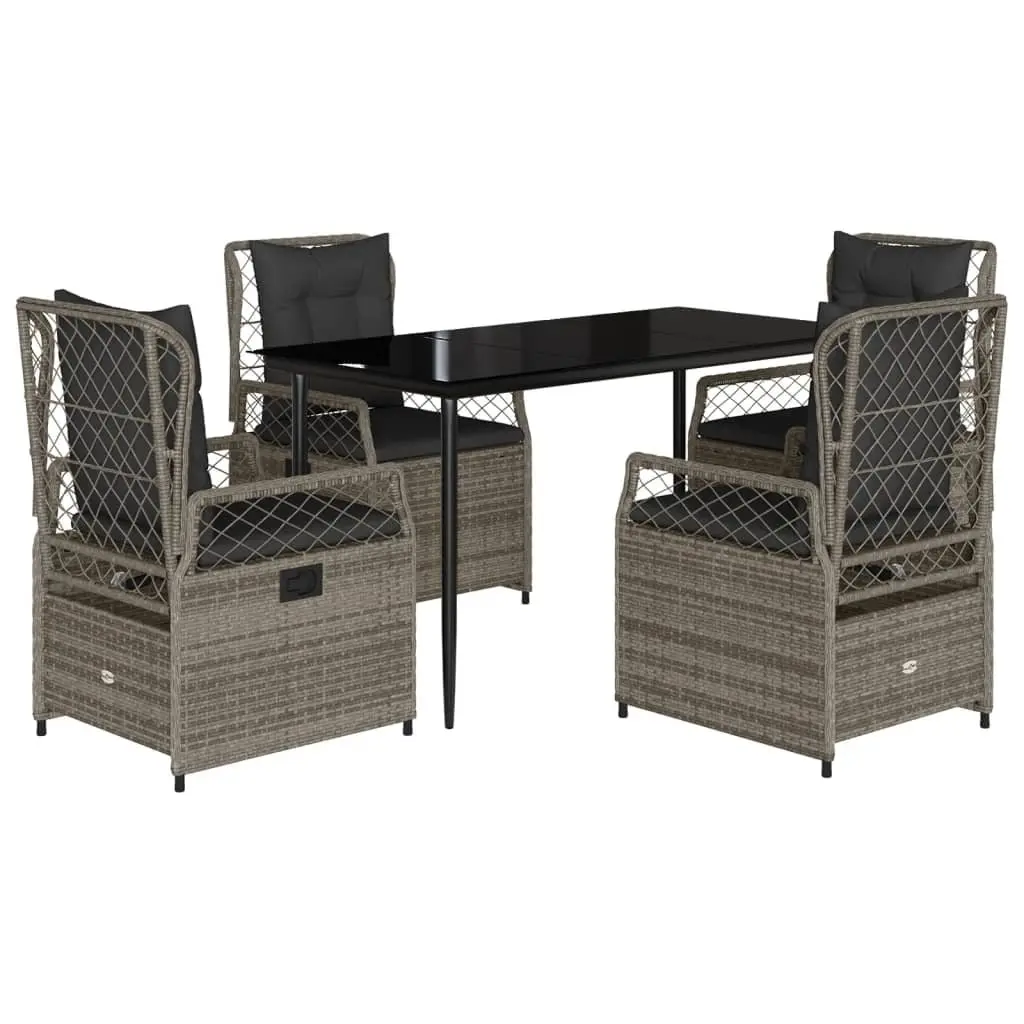 5 Piece Grey Garden Dining Set