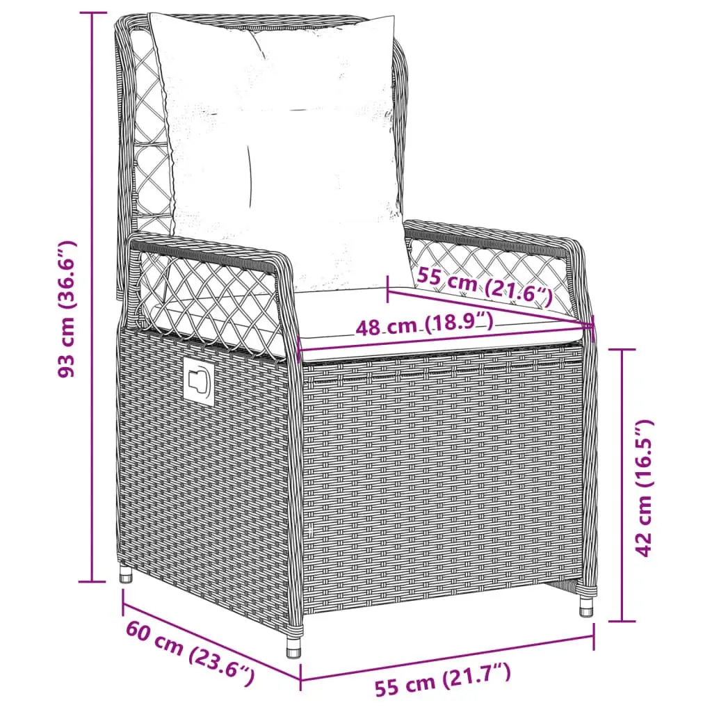 5 Piece Grey Garden Dining Set