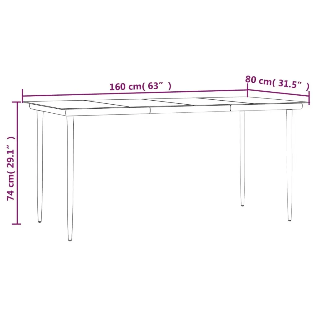7 Piece Garden Dining Set with Grey Rattan
