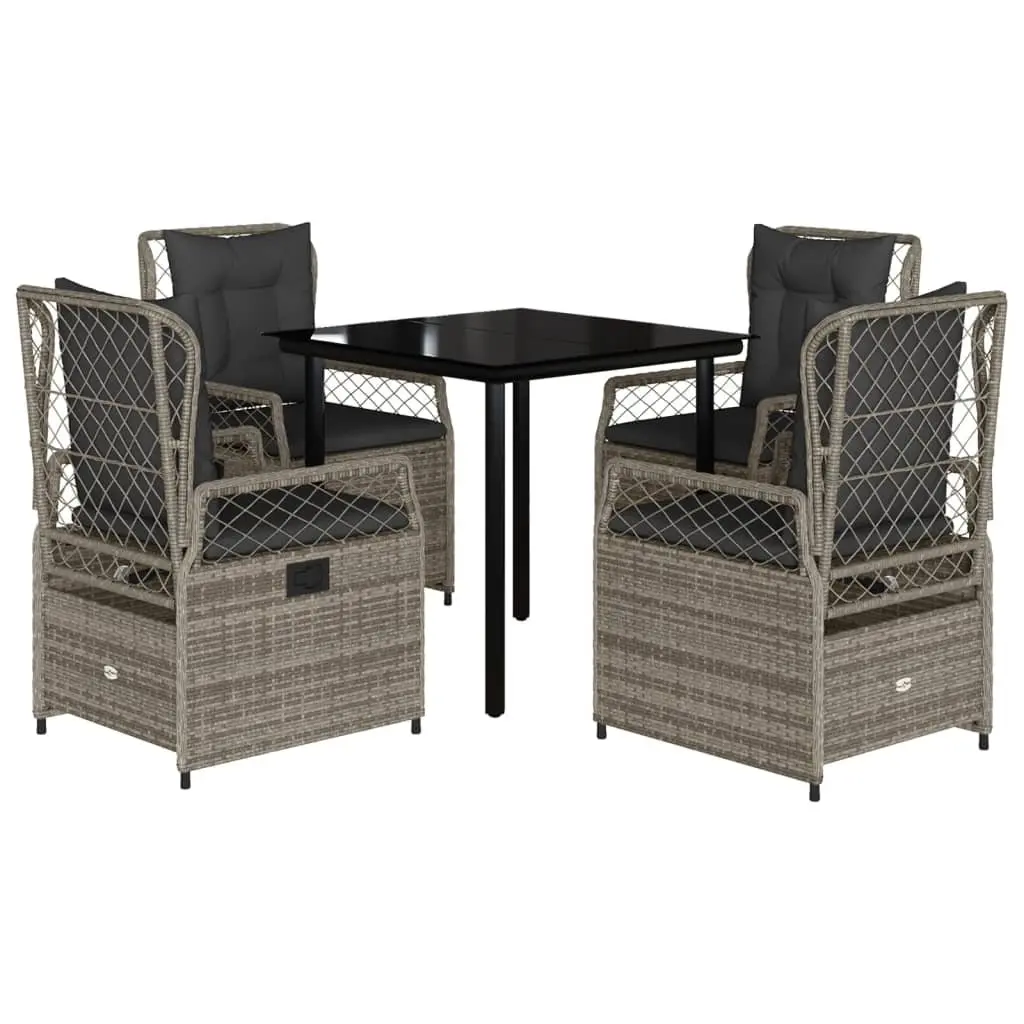 5 Piece Grey Garden Dining Set