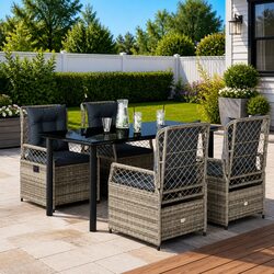 5-Piece Grey Outdoor Dining Set Specifications