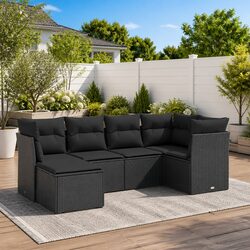 Specifications of 6-Piece Outdoor Sofa Set in Black