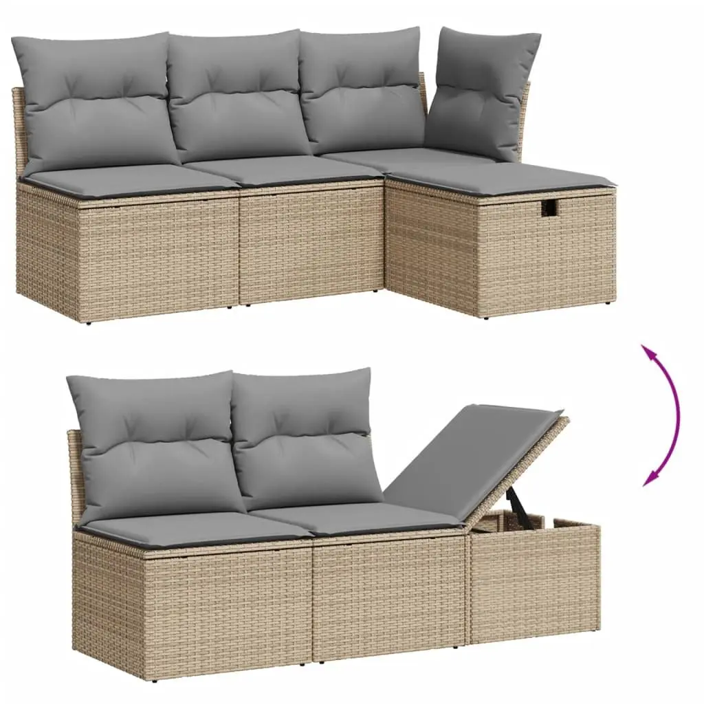 Garden Sofa Set Outdoor Furniture Patio Lounge 7 Piece Grey Poly Rattan Modular