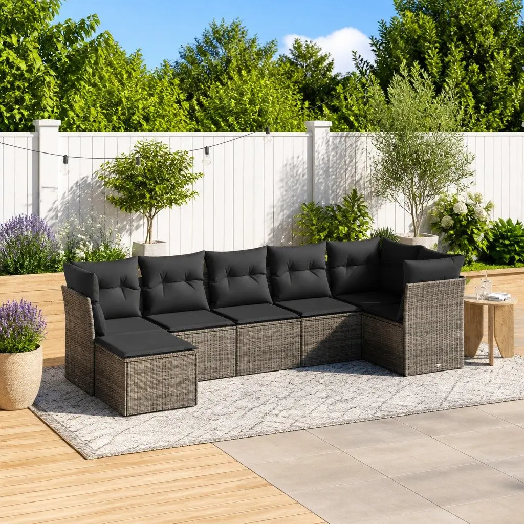 7 Piece Modular Garden Sofa Set in Grey