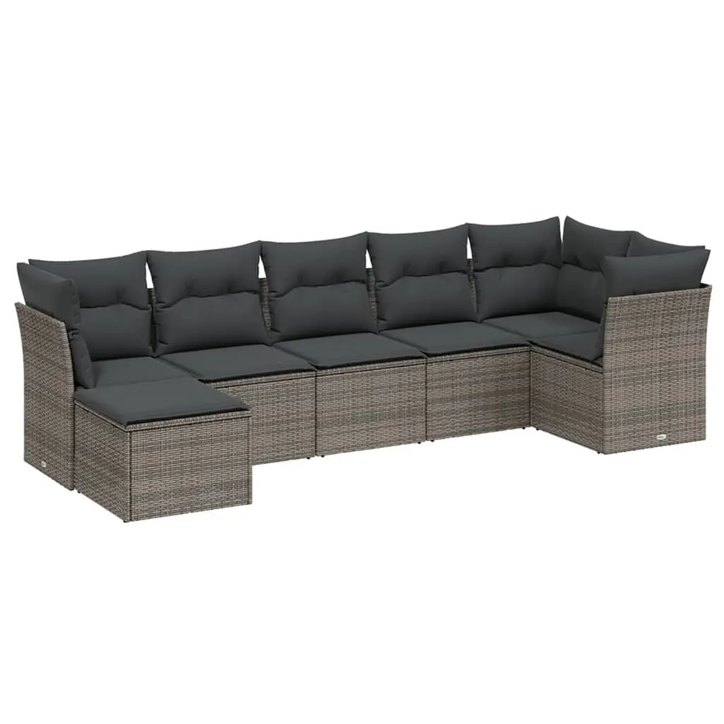 7 Piece Modular Garden Sofa Set in Grey