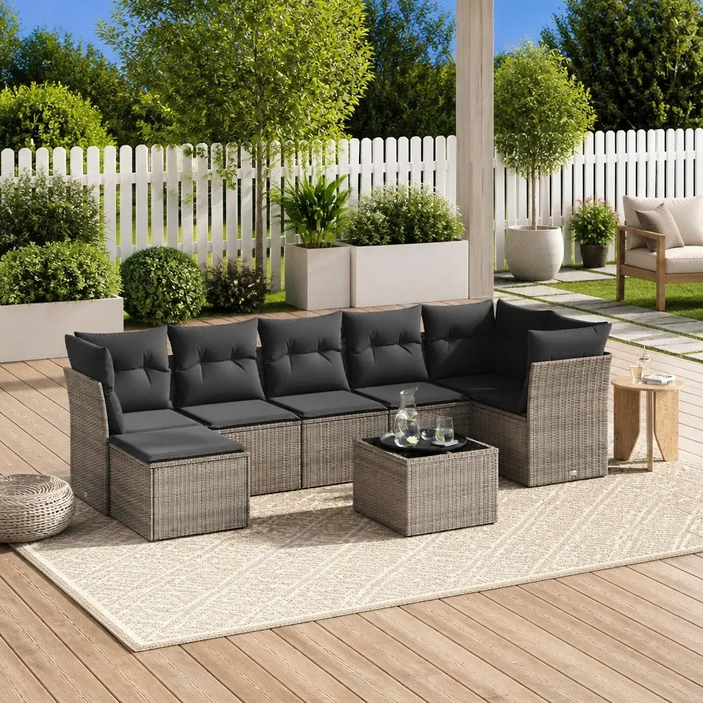 8 Piece Garden Sofa Set with Cushions