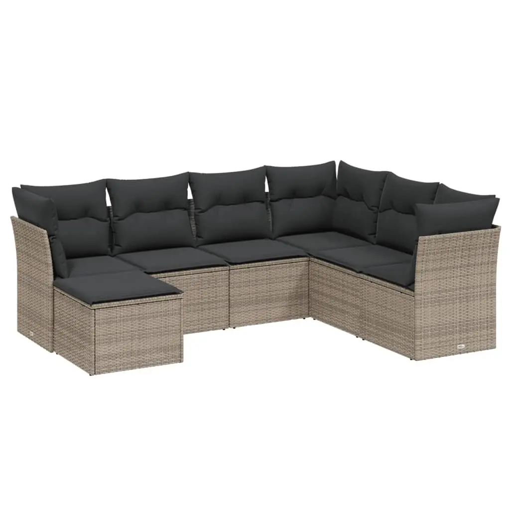 7-Piece Garden Sofa Set with Removable Cushion Covers