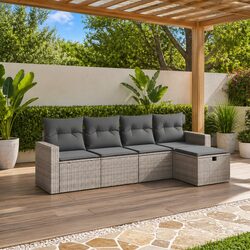 Specifications of 5 Piece Garden Sofa Set - Grey Rattan