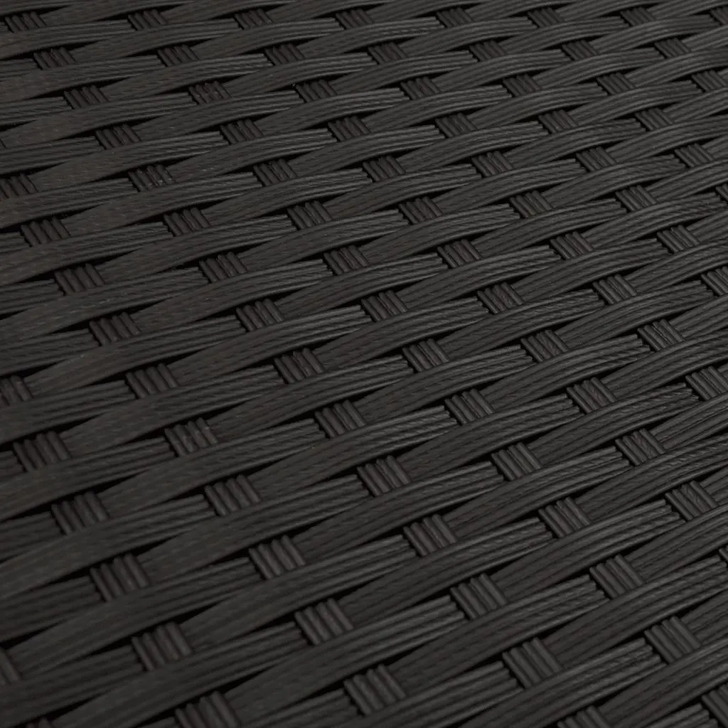 7 Piece Outdoor Sofa Set for Patio Use with Cushions in Black PE Rattan