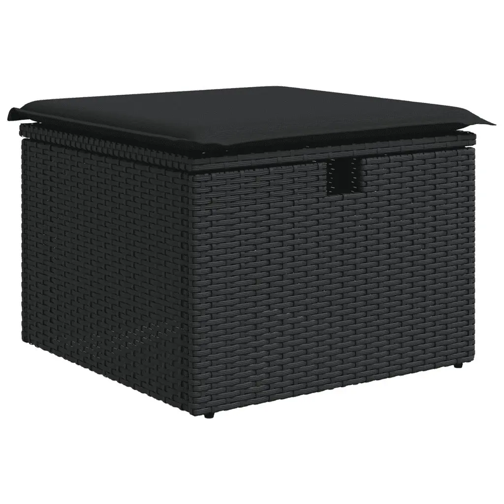 7 Piece Modular Black Rattan Sofa Set