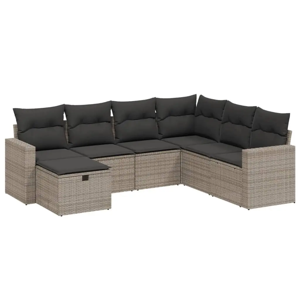 7 Piece Garden Sofa Set Outdoor Furniture Patio Lounge Grey