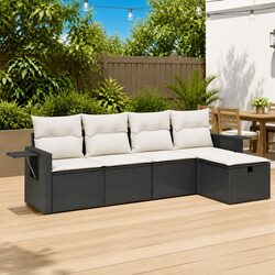 5 Piece Modular Black Rattan Sofa Set with Cushions Specifications