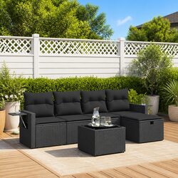 Garden Sofa Set Specifications: 6-Piece with Cushions