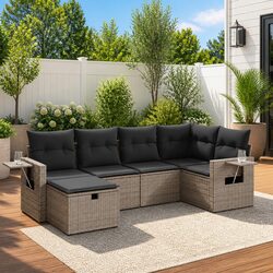 6 Piece Garden Sofa Set - Dimensions & Materials Info