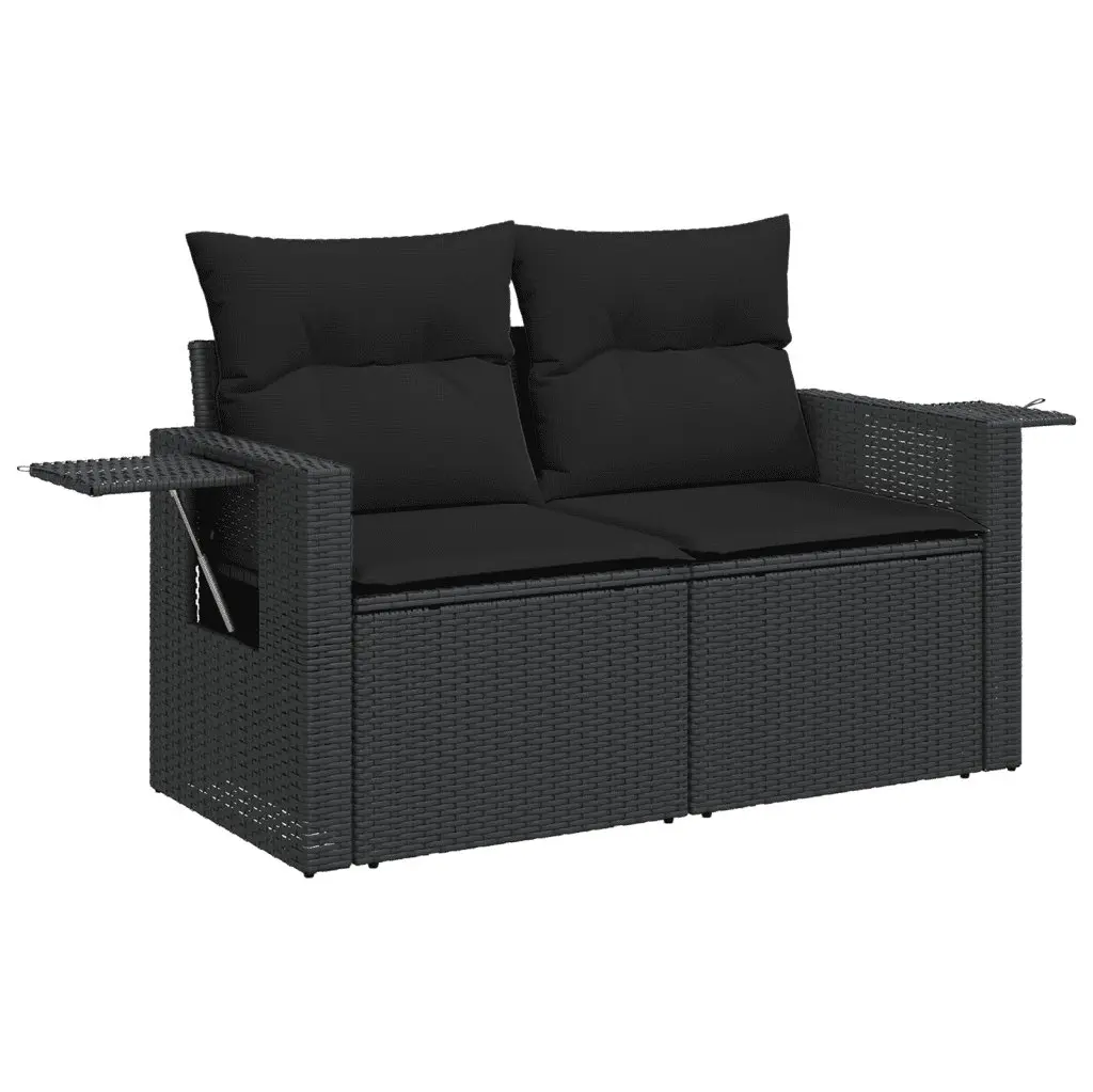 8 Piece Black Garden Sofa Set