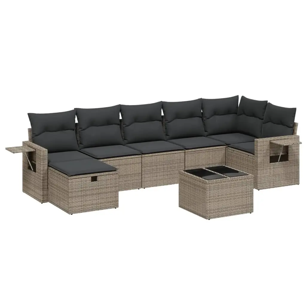 Garden Sofa Set 8 Piece Outdoor Furniture Patio Sectional Grey