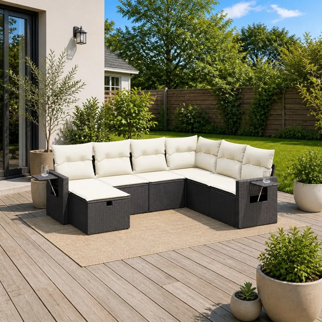 7 Piece Garden Sofa Set with Cushions