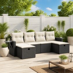 Specifications of 6-Piece Black Rattan Sofa Set for Outdoors