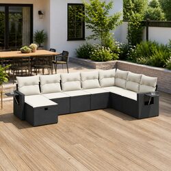8 Piece Black Modular Patio Sofa Set Specifications