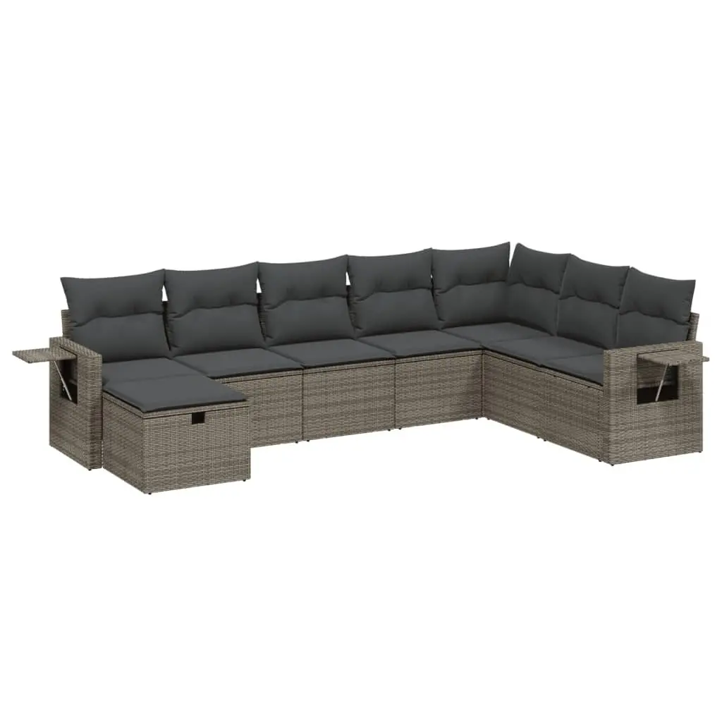 8 Piece Modular Grey Garden Sofa Set