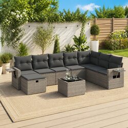 9 Piece Modular Garden Sofa Set with Weather-Resistant Features