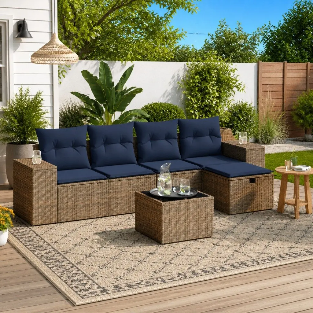 6-Piece Grey Outdoor Sofa Set