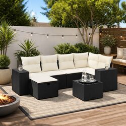 Specifications of the 7 Piece Outdoor Sofa Set in Black