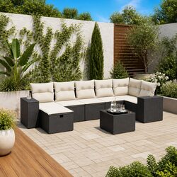 Factual Overview of 8-Piece Garden Sofa Set in Black