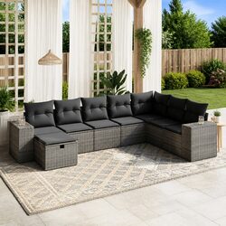 Specifications of 8 Piece Grey Garden Sofa Set