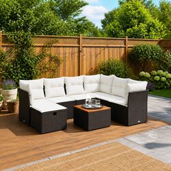 Specifications of 8-Piece Garden Sofa Set in Black