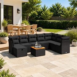 Specifications of the 9 Piece Black Rattan Garden Sofa Set