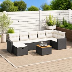Specifications of 8-Piece Black Garden Sofa Set