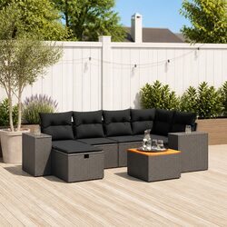 Specifications of 7 Piece Modular Garden Sofa Set in Black