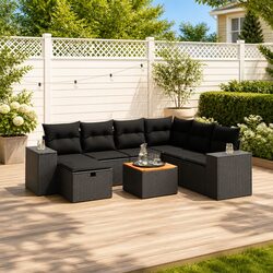 Specifications of 8-Piece Garden Sofa Set with Acacia Top