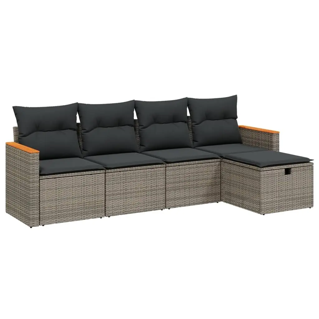 Garden Sofa Set 5 Piece Outdoor Furniture Patio Sectional Cushions Grey