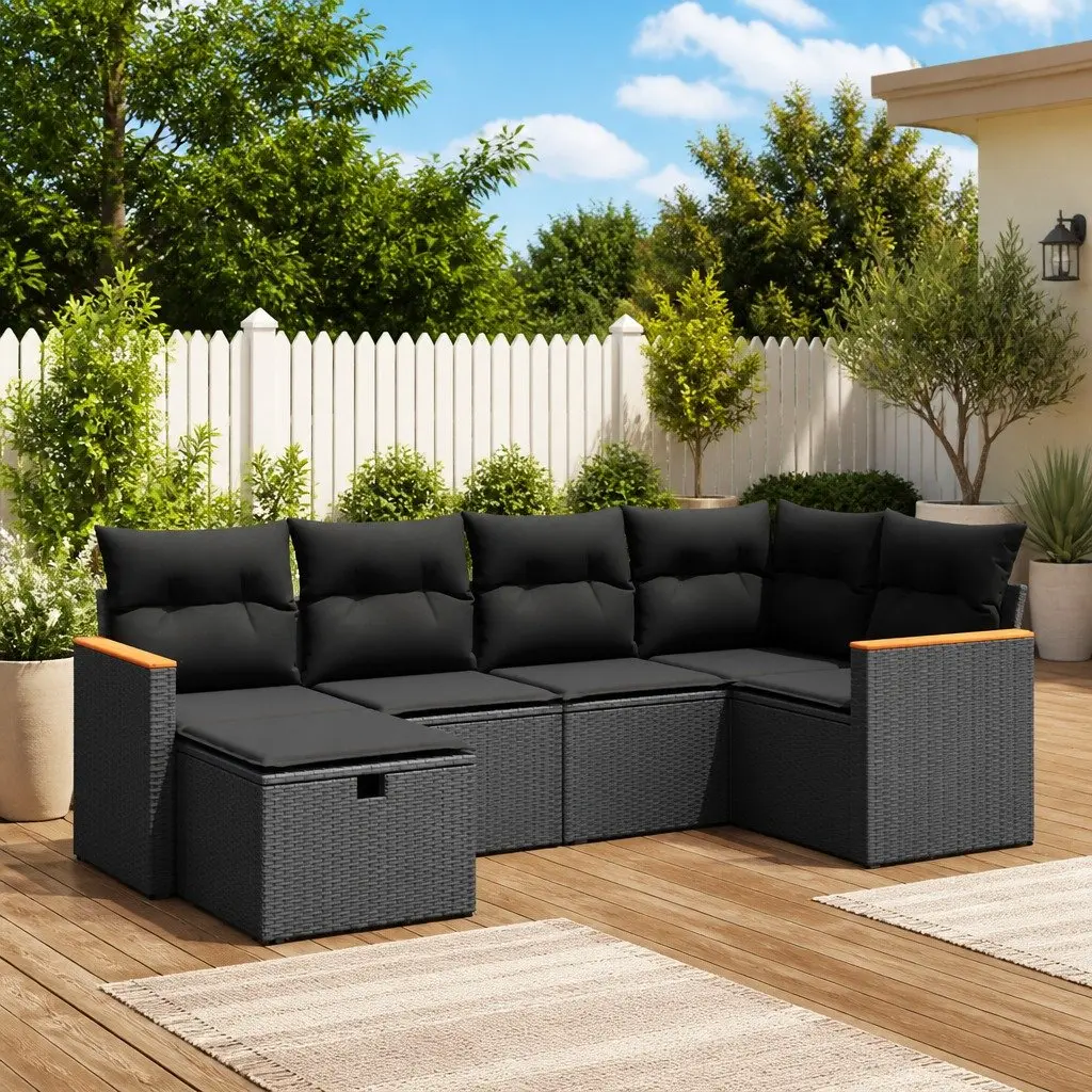 6 Piece Outdoor Garden Sofa Set
